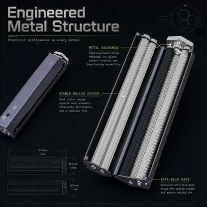 78–110mm Metal Cigarette Roller, Adjustable 1¼ & King Size Rolling Machine