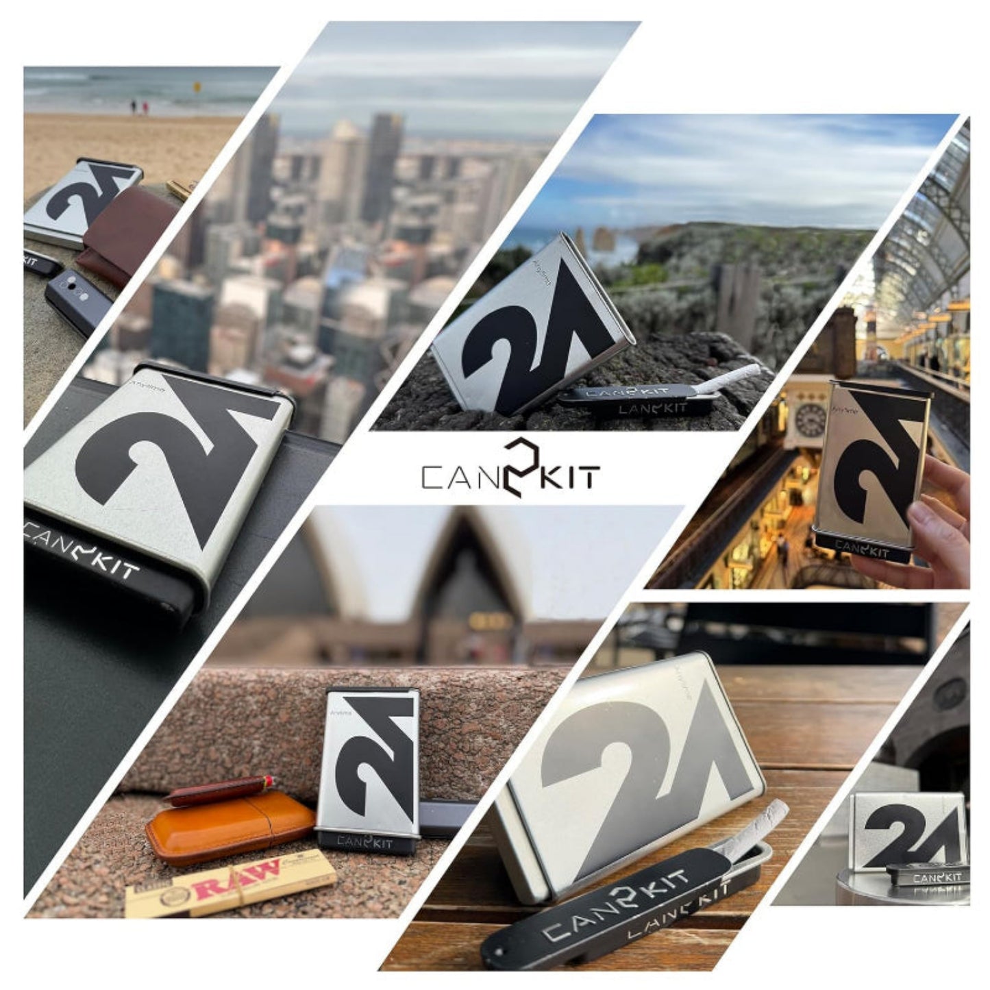 Can2kit Pre-roll Cone Carrying Case|Premium Metal Cigarette Holder|Holds 3 King Size Cones with 1 Lighter|Half-Smoked Storage|Pre Rolled Cone Storage Box